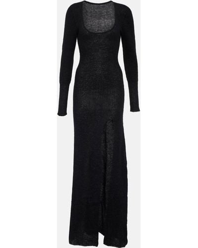 Jacquemus La Robe Dao Mohair-blend Maxi Dress - Black