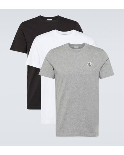 Moncler Set Of 3 Cotton Jersey T-shirts - Multicolour