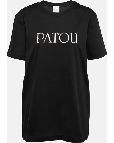 Patou Logo Cotton Jersey T-shirt - Black