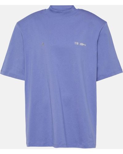 The Attico Kilie Printed Cotton Jersey T-shirt - Blue