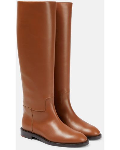 Loro Piana Decker Leather Knee-high Boots - Brown