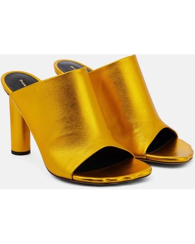 Proenza Schouler Metallic Leather Mules - Yellow