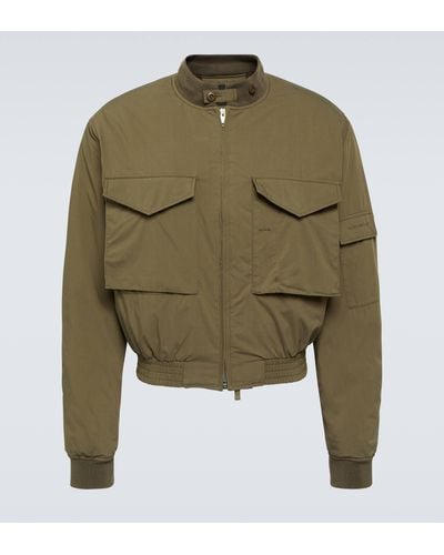 Givenchy Cropped Cotton-blend Bomber Jacket - Green