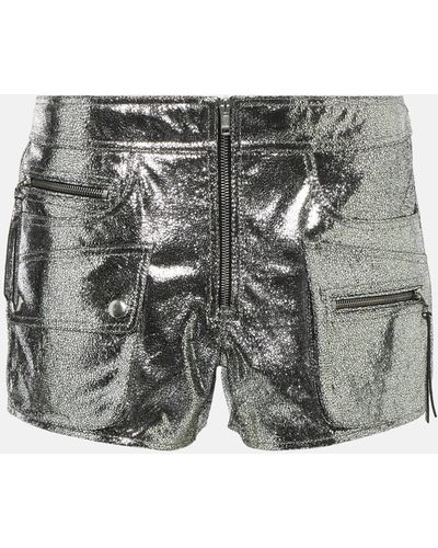 Isabel Marant Coria Low-rise Leather Shorts - Grey