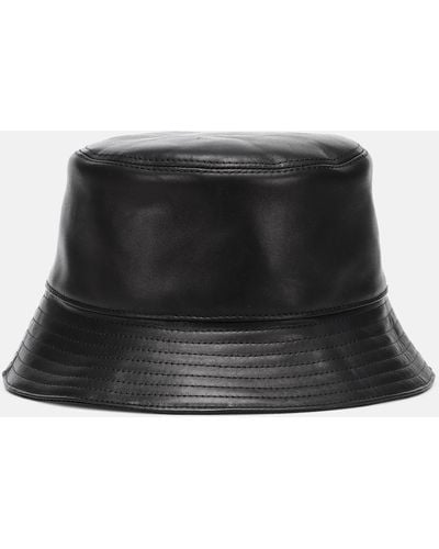 Loewe Leather Bucket Hat - Black