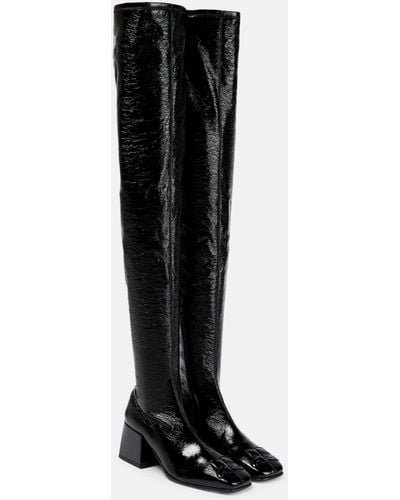 Courreges Vinyle Over-the-knee Boots - Black