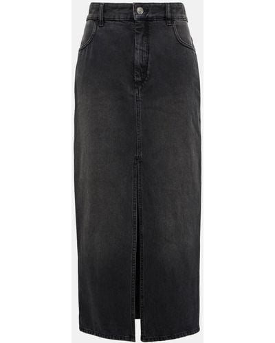 Isabel Marant Vinea Denim Maxi Skirt - Black