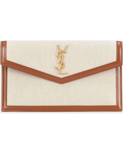 Saint Laurent Uptown Clutch - Natural