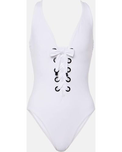 Karla Colletto Lucy Lace-up Swimsuit - White