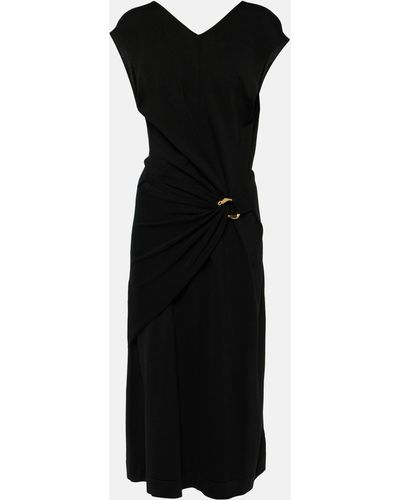 Jil Sander Virgin Wool Midi Dress - Black