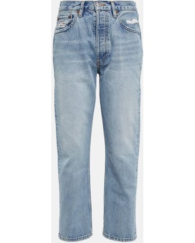 RE/DONE 70s Stove Pipe High-rise Straight Jeans - Blue