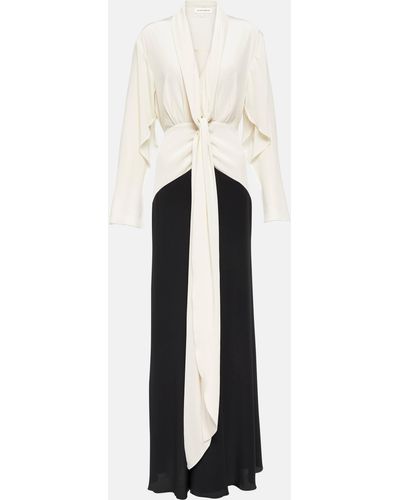 Victoria Beckham Tie-detail Silk Gown - White