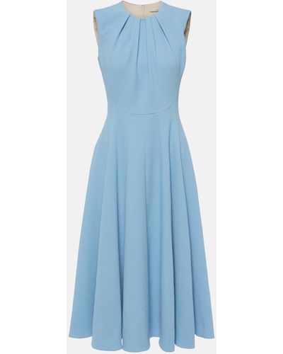 Emilia Wickstead Marlen Sleeveless Woven Midi Dress - Blue
