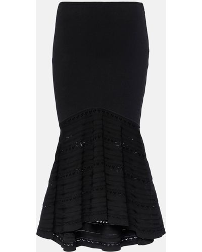 Victoria Beckham Flared Midi Skirt - Black