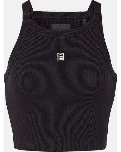 Givenchy Cotton Cropped Top, - Black