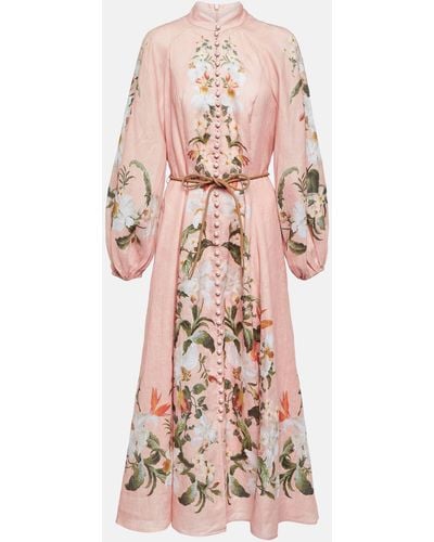 Zimmermann Lexi Floral Linen Maxi Dress - Natural