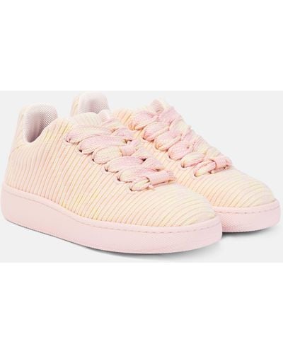 Burberry New Sneaker Checked Canvas Sneakers - Pink