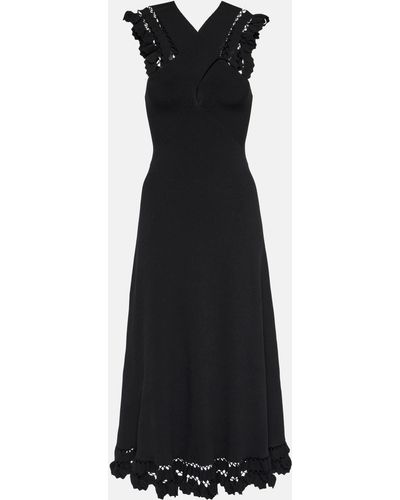 Ulla Johnson Fiora Ribbed-knit Midi Dress - Black