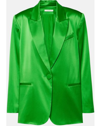 The Sei Oversized Silk Blazer - Green