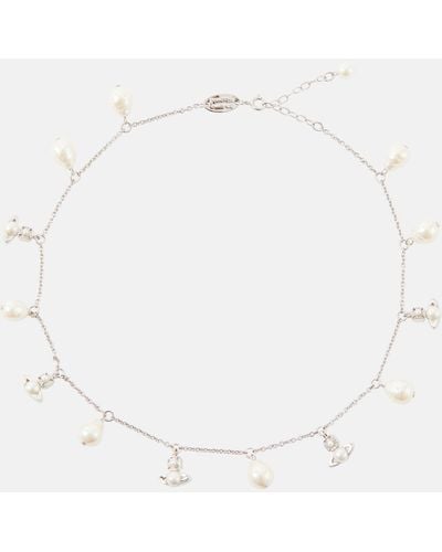 Vivienne Westwood Emiliana Baroque Pearl-embellished Necklace - White