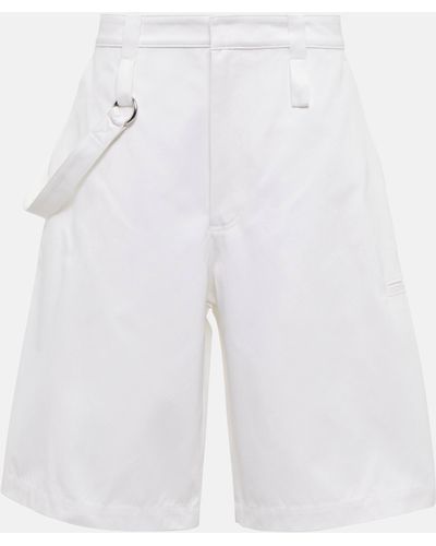 Bottega Veneta High-rise Cotton Bermuda Shorts - White