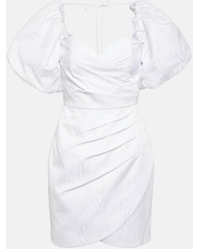 Rebecca Vallance Chene Wrap-effect Moire Mini Dress - White