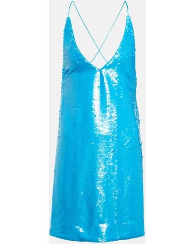 Ganni Sequined Mini Dress - Blue