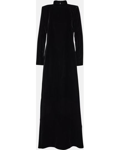 Oscar de la Renta High-neck Velvet Gown - Black
