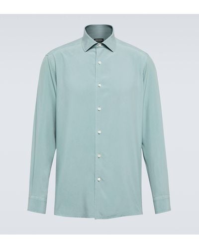Zegna Silk Shirt - Blue