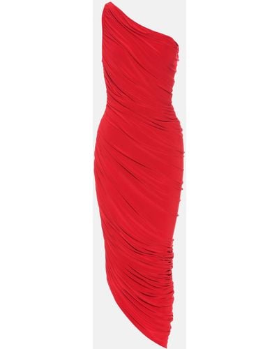 Norma Kamali Diana Jersey One-shoulder Midi Dress - Red