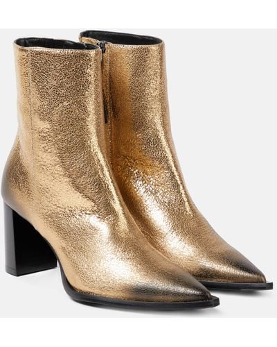 Dorothee Schumacher Metallic Leather Ankle Boots - Natural