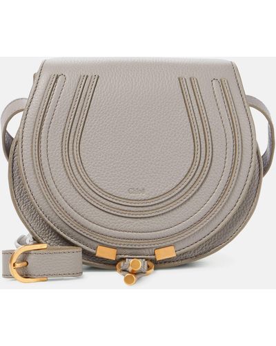 Chloé Marcie Mini Leather Shoulder Bag - Grey