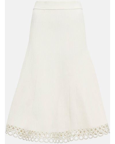 Jonathan Simkhai Ribbed-knit Midi Skirt - White