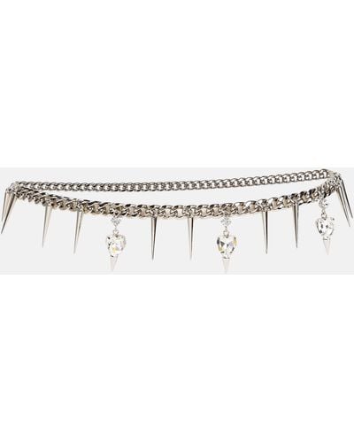 Alessandra Rich Embellished Chain Belt - Metallic