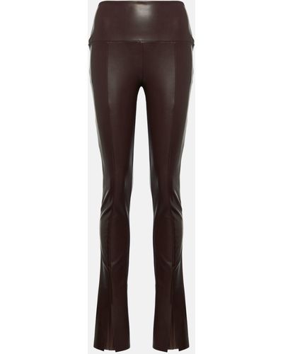 Norma Kamali High-rise Faux Leather Flared leggings - Brown