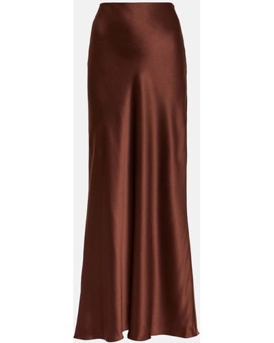 The Sei Bias Silk Satin Maxi Skirt - Brown