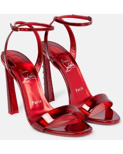 Christian Louboutin Condorapik Queen 100 Leather Sandals - Red