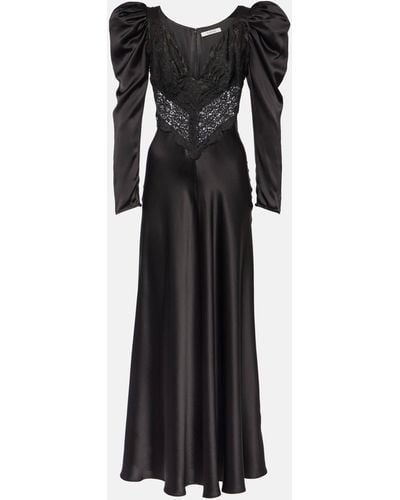 Rodarte Silk Lace Maxi Dress - Black