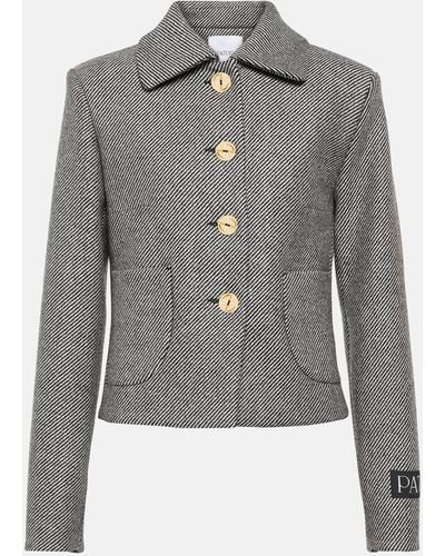 Patou Cropped Wool Jacket - Grey
