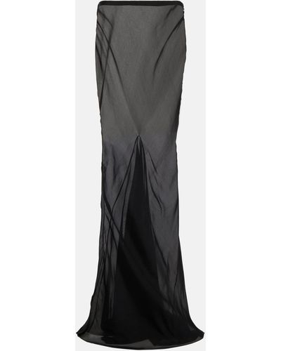 Ann Demeulemeester Silk Maxi Skirt - Black