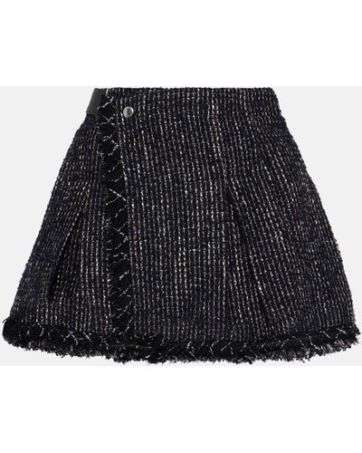 Sacai Wool-blend Tweed Low-rise Skort - Black