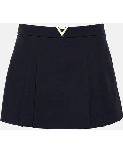 Valentino Vgold Crepe Couture Miniskirt - Blue