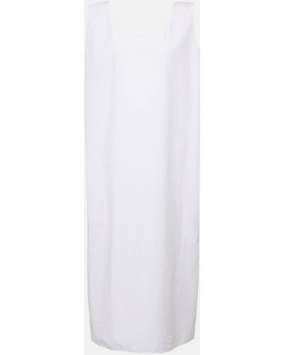 The Row Janah Cotton Midi Dress - White