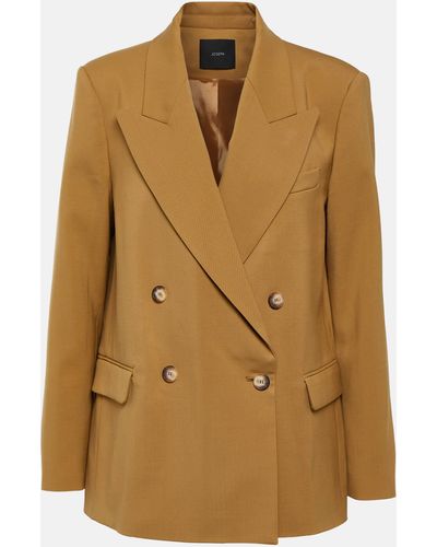 JOSEPH Double-breasted Wool Blazer - Natural