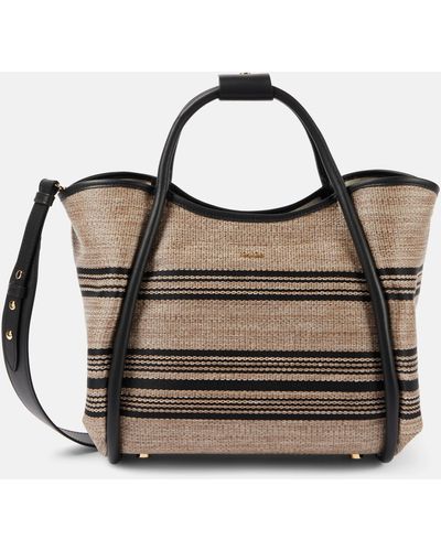 Max Mara Marine Medium Striped Tote Bag - Brown