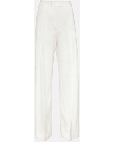 Victoria Beckham Pleated High-rise Wide-leg Pants - White