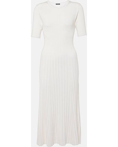 JOSEPH Ribbed-knit Midi Dress - White