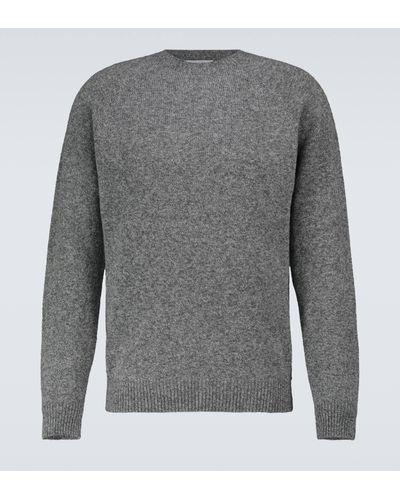 Sunspel Lambswool Crewneck Sweater - Grey