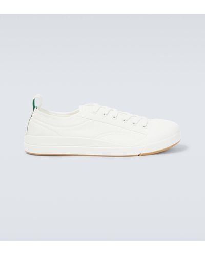 Bottega Veneta Vulcan Pull-tab Canvas Low-top Sneakers - White