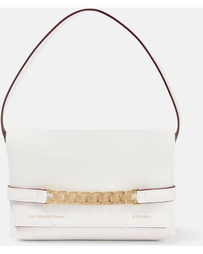 Victoria Beckham Bridal Mini Chain Leather Shoulder Bag - White